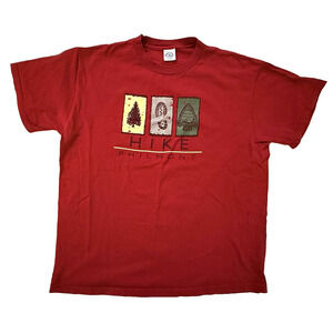 Vintage 90s Nature TShirt Mens LG Red Hike Graphic Philmont  Wilderness USA